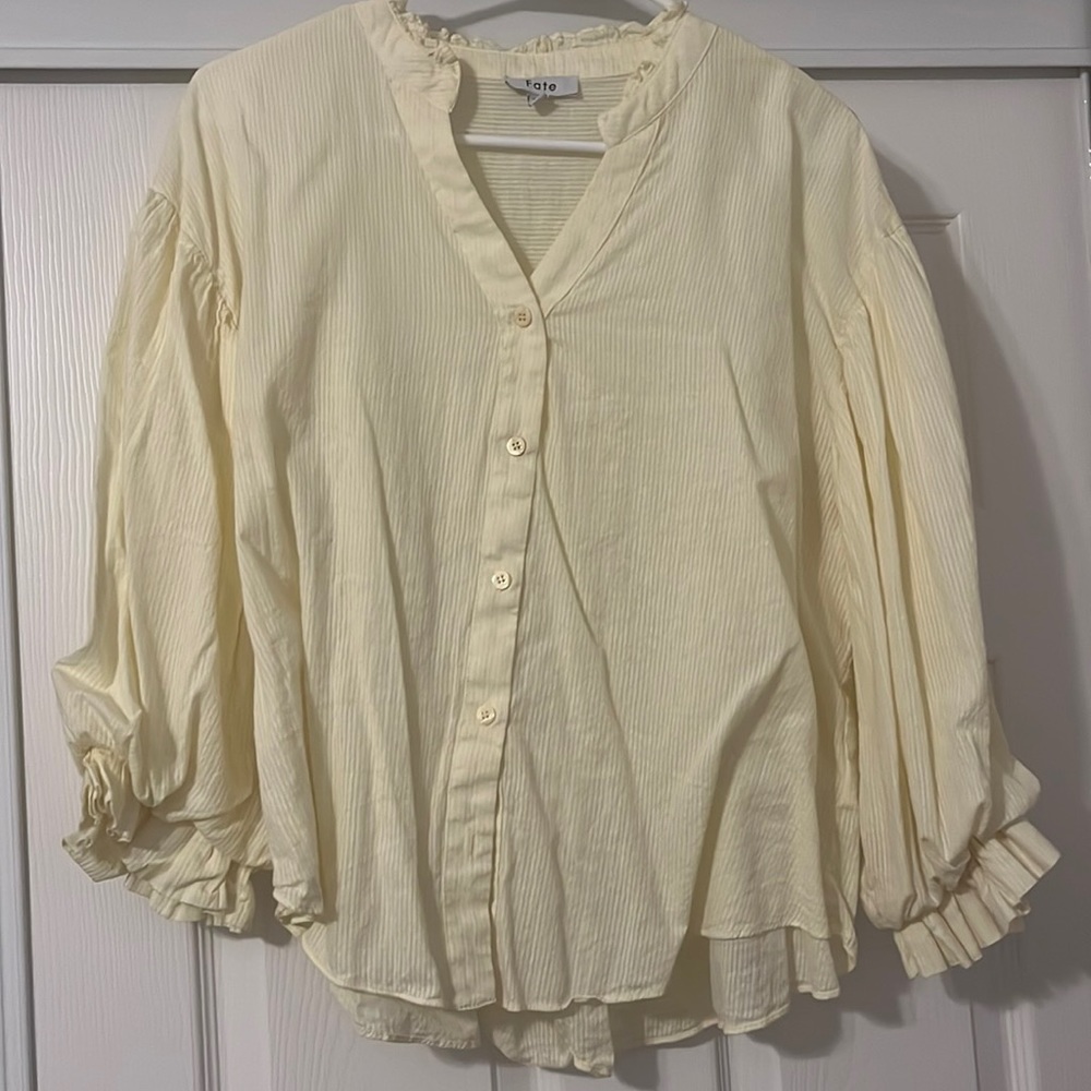 Fate, Women’s Blouse, Size Medium, Yellow